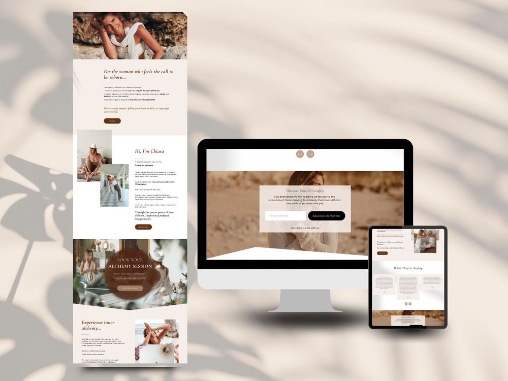 Chiara de Lucia website on desktop, tablet and phone