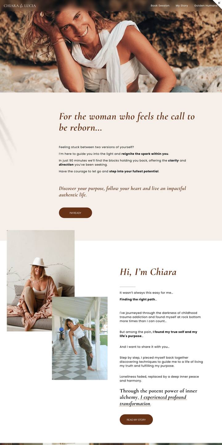 Sales page designed for Chiara de Lucia