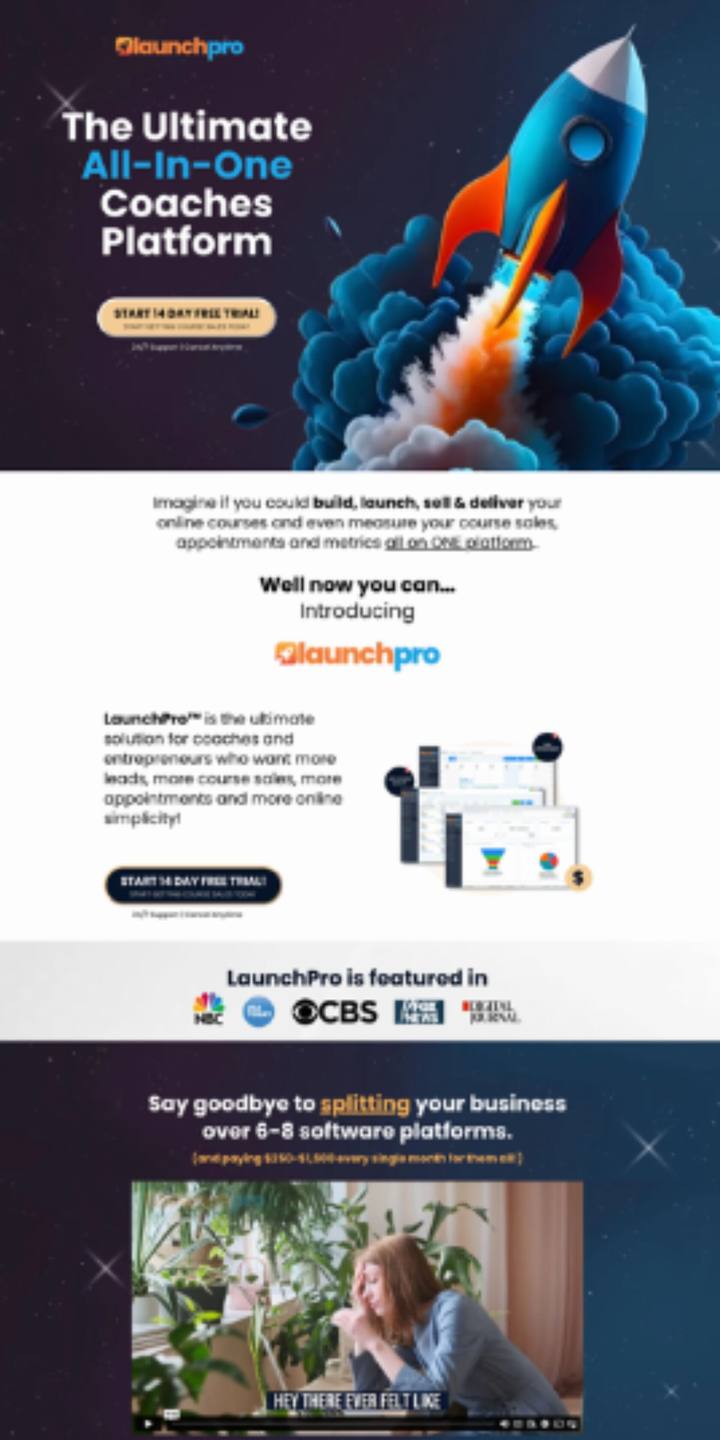 Platform page designed for Launchpro